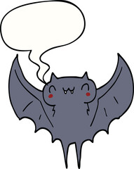 cartoon bat and speech bubble
