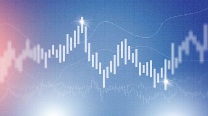 Abstract growing graphs on gradient blue background.