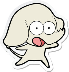 sticker of a cute cartoon elephant