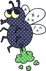 quirky comic book style cartoon fly
