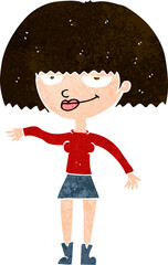 cartoon smug woman making dismissive gesture