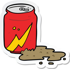 sticker of a cartoon soda can