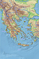 Geographische physische Karte von Griechenland