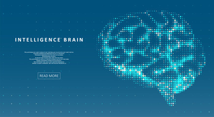 Artificial Intelligence illustration of brain. © majcot
