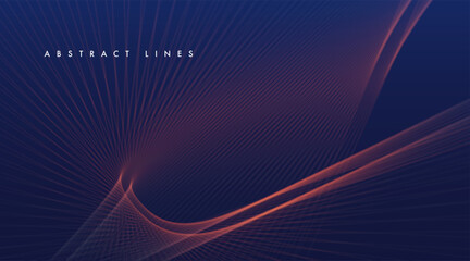 Abstract lines on blue background.