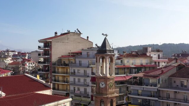 Aerial view of a drone on Grevena, Greece