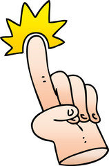 pointing finger quirky gradient shaded cartoon