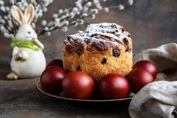 Easter cake with sugar.  Easter festive treat