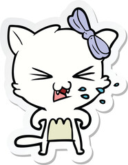 sticker of a cartoon cat