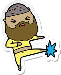 sticker of a cartoon man with beard