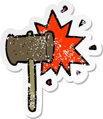 retro distressed sticker of a cartoon banging gavel