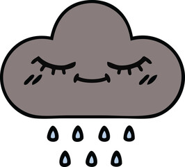 cute cartoon storm rain cloud