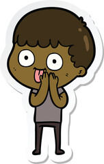 sticker of a cartoon man staring