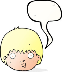 cartoon curious boy with speech bubble