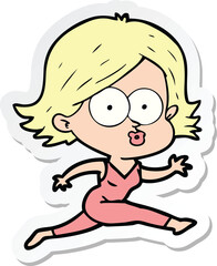 sticker of a cartoon girl pouting