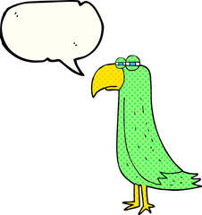 comic book speech bubble cartoon parrot