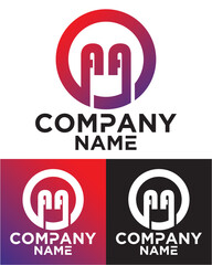 A A lettering with square design vector template