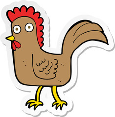 sticker of a cartoon chicken