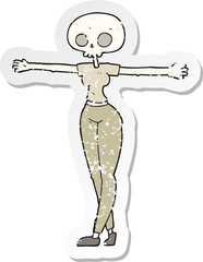 retro distressed sticker of a cartoon zombie woman