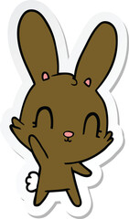 sticker of a cute cartoon rabbit