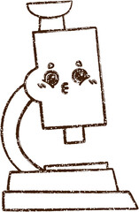 Curious Microscope Charcoal Drawing