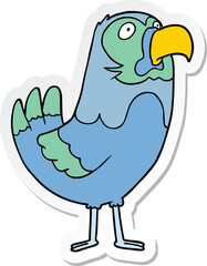 sticker of a cartoon parrot