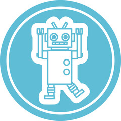 Fototapeta premium dancing robot circular icon