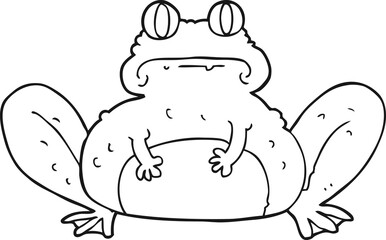 black and white cartoon frog