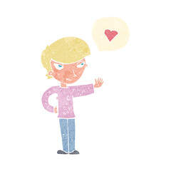 cartoon woman in love