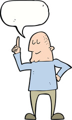 cartoon man pointing finger with speech bubble