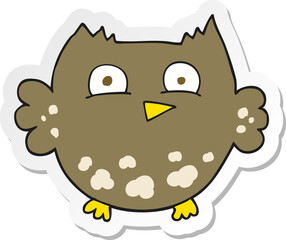 sticker of a cartoon little owl