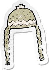 retro distressed sticker of a cartoon cool hat