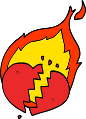 cartoon flaming heart