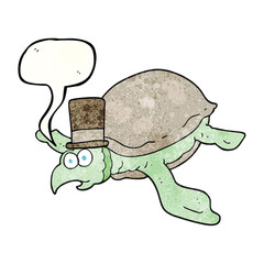 speech bubble textured cartoon turtle