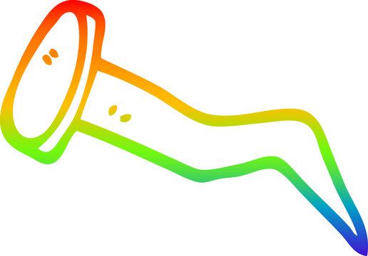 recommend clip art: rainbow gradient line drawing cartoon bent iron nail