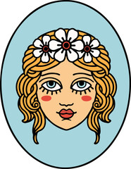 traditional tattoo of a maiden