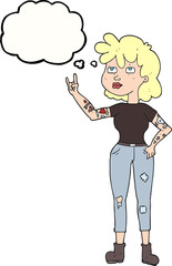 thought bubble cartoon rocker girl