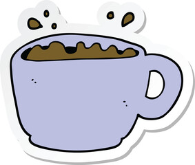 sticker of a cartoon coffee cup