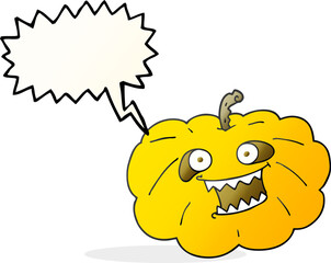 speech bubble cartoon halloween pumpkin