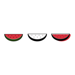 Watermelon. Vector icon design. Linear illustration. Berries, healthy food.