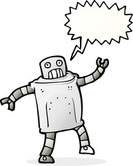 cartoon robot with speech bubble