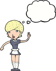 cartoon waitress taking order with thought bubble