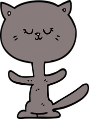 cartoon doodle happy cat