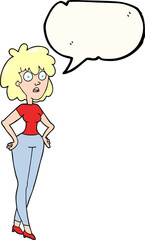 speech bubble cartoon surprised woman