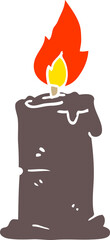 cartoon doodle burning candle