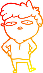 warm gradient line drawing impatient man