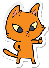 sticker of a confused cartoon cat