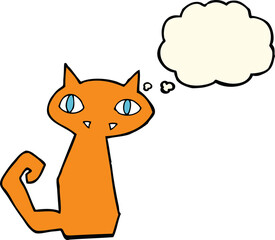 cartoon cat with thought bubble