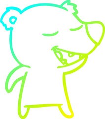 cold gradient line drawing cartoon bear