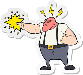 sticker of a cartoon angry man